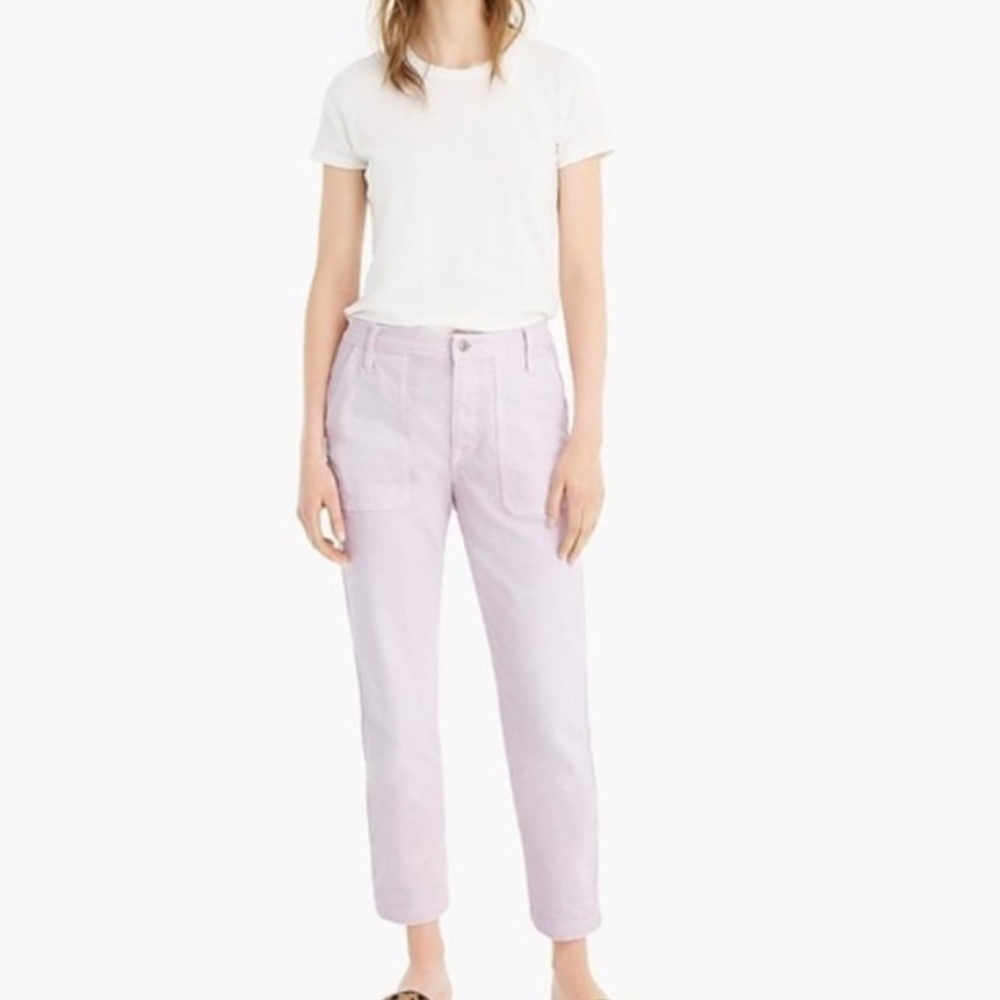 NWT J.Crew Straight-leg crop jean in garment-dyed denim-MISTY ORCHID